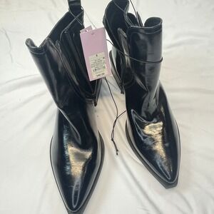 Wild Fable - Women's Giovanna Buckle Western Ankle Boots width M Blackl Size 8